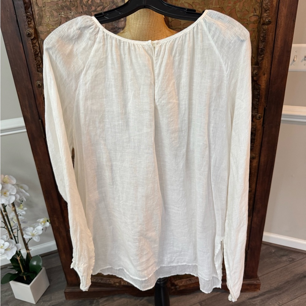 Krizia Elegant White Lenin Women's‎ Top 40
